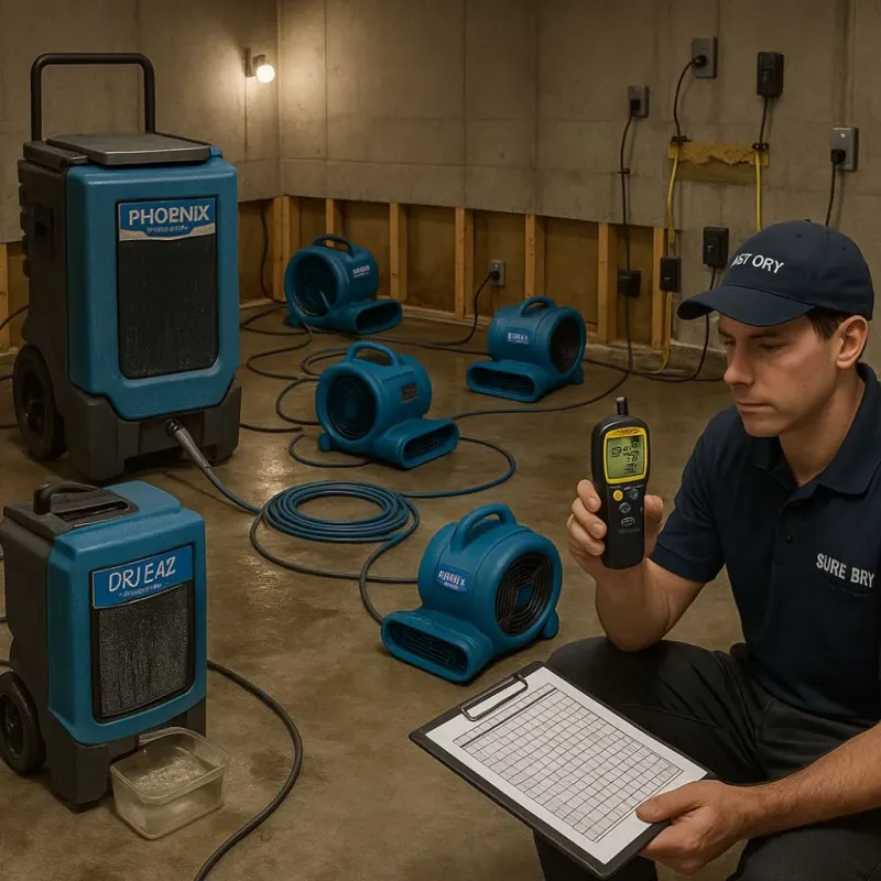 Structural Drying and Dehumidification process in Breezy Point, MN